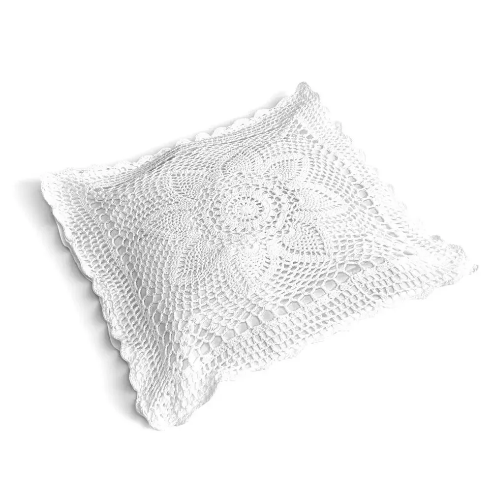 White Crochet Lace Pillow Sham 15